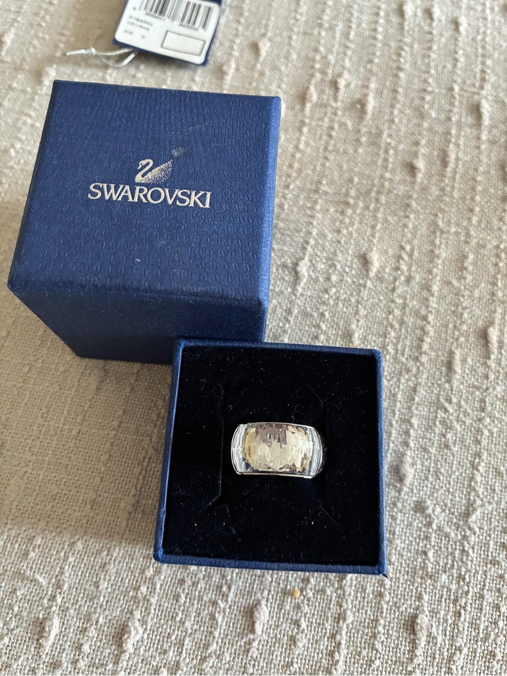 Swarovski Silver Crystal Statement Ring - Size 60